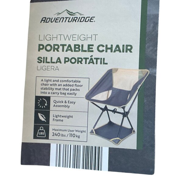 Portable Lightweight Camping Chair with Floor Stability Mat & Carry Bag w/Handle - Picture 2 of 10